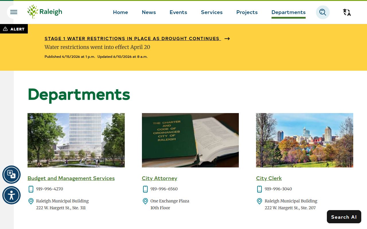 Wake County phone directory Raleigh department phone cards